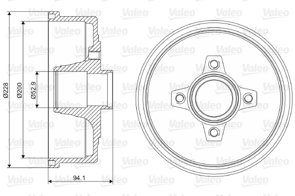 VALEO Fékdob 237098_VALEO