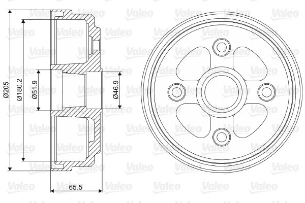 VALEO Fékdob 237111_VALEO