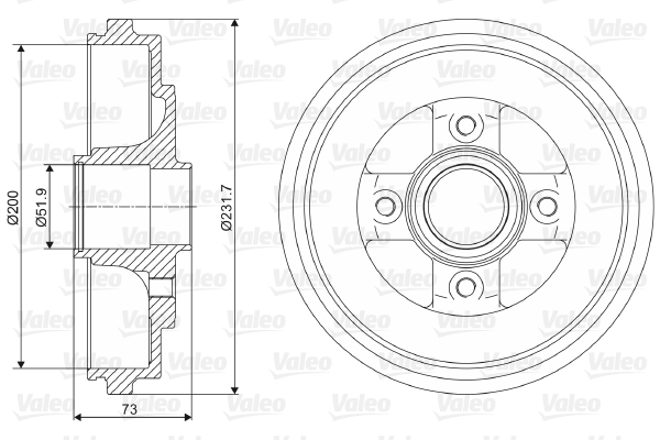 VALEO Fékdob 237114_VALEO