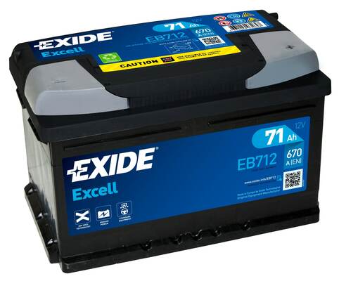 Indító Akkumulátor EXIDE EXCELL EB712 Akkumulátor, szgk