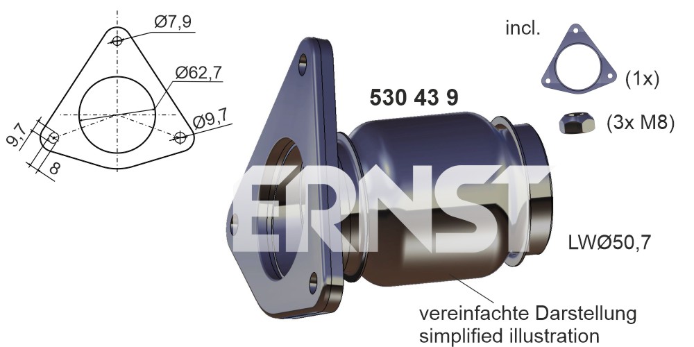 ERNST Flexibilis kipufogócső 530439_ERNST