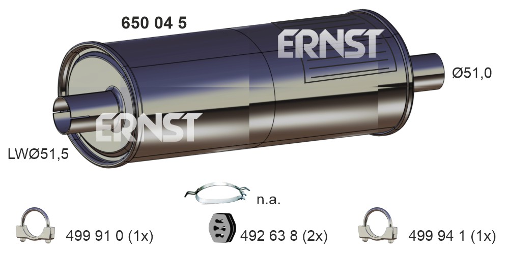 ERNST Kipufogódob, hátsó 650045_ERNST