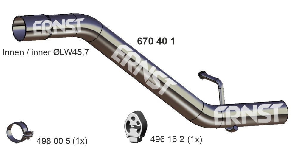 ERNST Kipufogócső 670401_ERNST