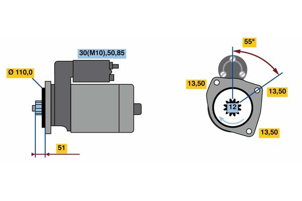 BOSCH Önindító 0001261008_BOSCH