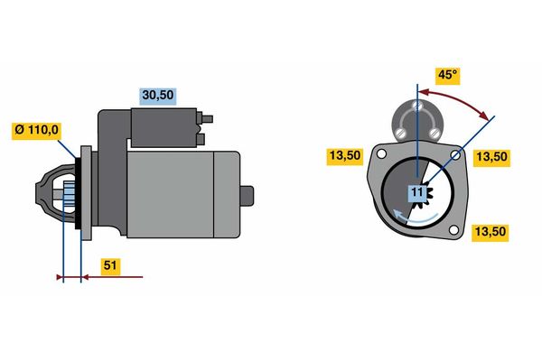 BOSCH Önindító 0001263004_BOSCH