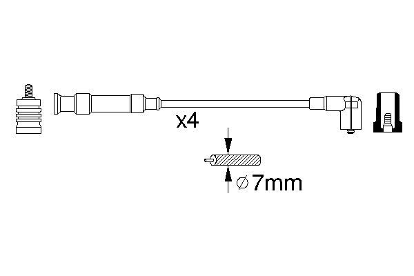 BOSCH Gyújtókábel készlet 0356912843_BOSCH