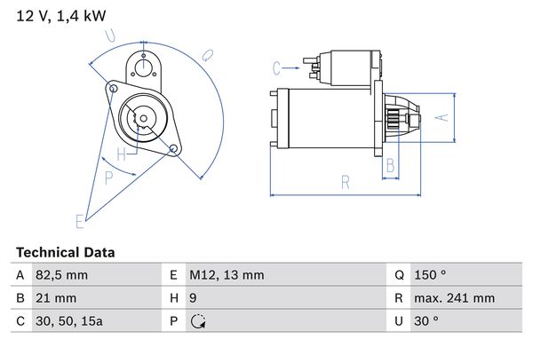 BOSCH Önindító 0986013340_BOSCH