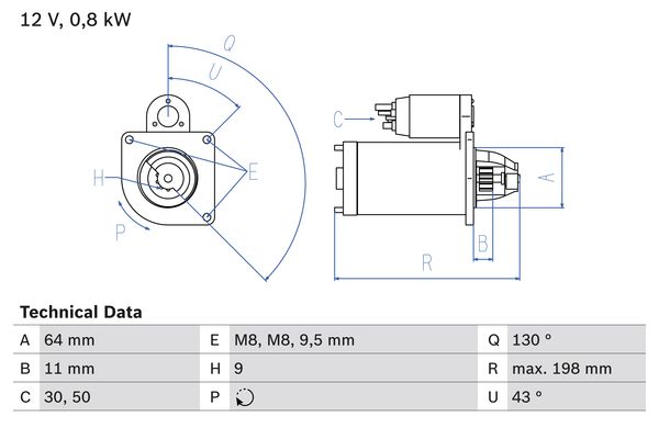 BOSCH Önindító 0986013940_BOSCH