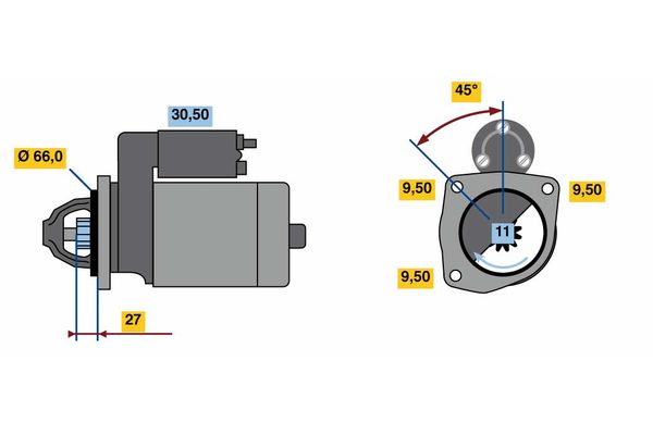 BOSCH Önindító 0986016411_BOSCH