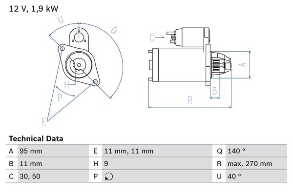 BOSCH Önindító 0986016740_BOSCH