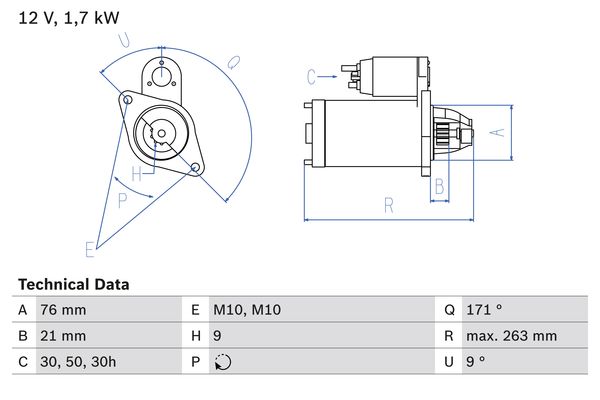 BOSCH Önindító 0986017170_BOSCH