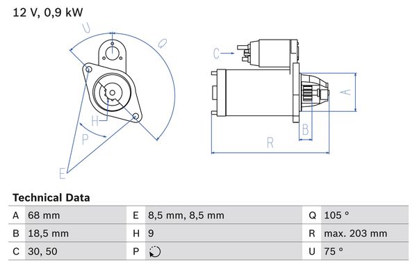 BOSCH Önindító 0986018010_BOSCH