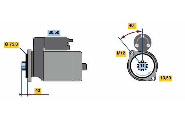 BOSCH Önindító 0986022950_BOSCH