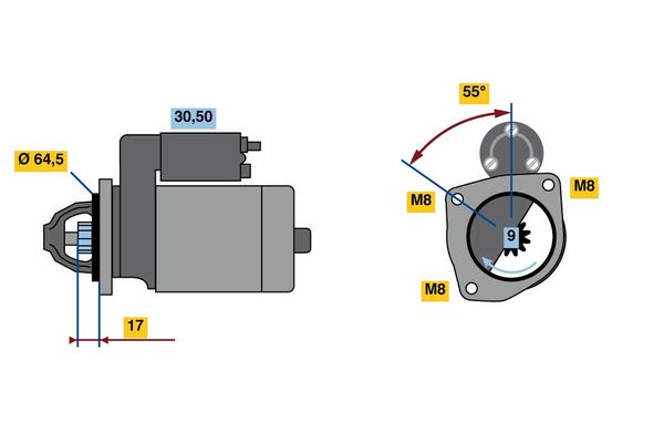 BOSCH Önindító 0986023740_BOSCH