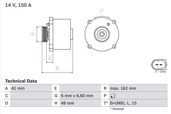 BOSCH Generátor 0986041750_BOSCH