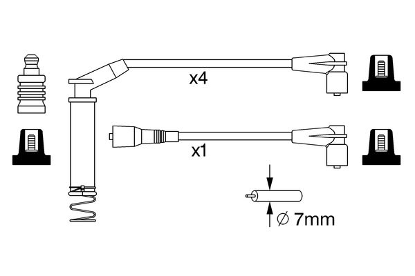 BOSCH Gyújtókábel készlet 0986357281_BOSCH