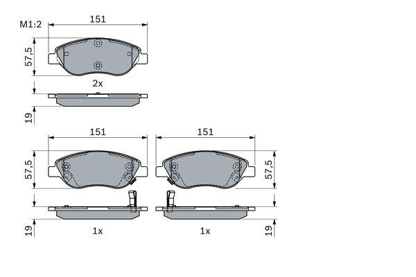 BOSCH Fékbetét, mind 0986424042_BOSCH