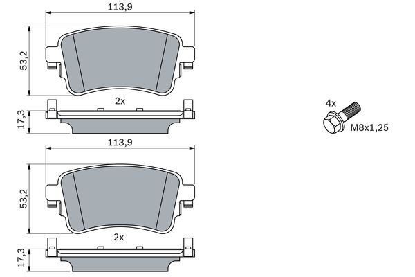 BOSCH Hátsó fékbetét 0986424857_BOSCH