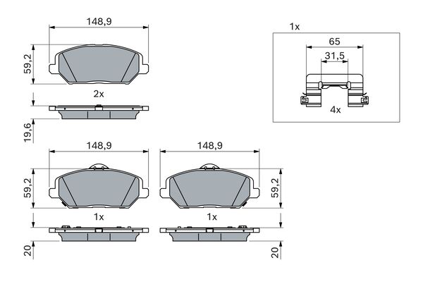 BOSCH Első fékbetét 0986424862_BOSCH