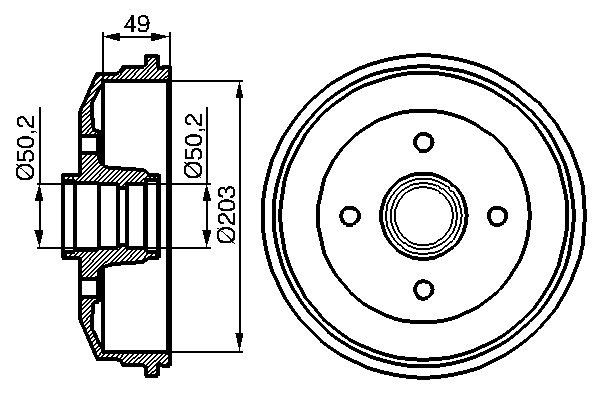 BOSCH Fékdob 0986477050_BOSCH