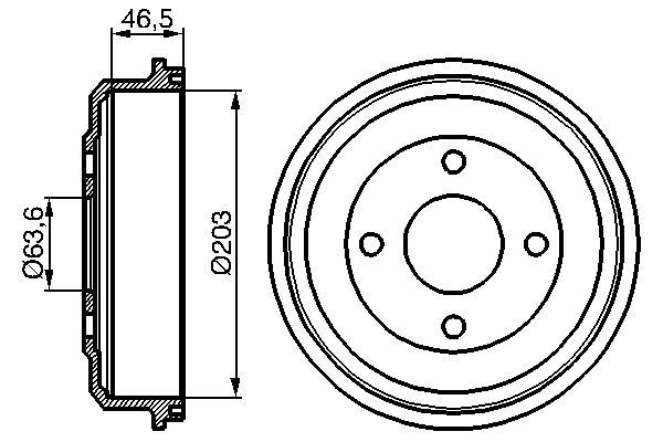 BOSCH Fékdob 0986477054_BOSCH