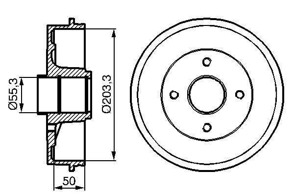 BOSCH Fékdob 0986477121_BOSCH