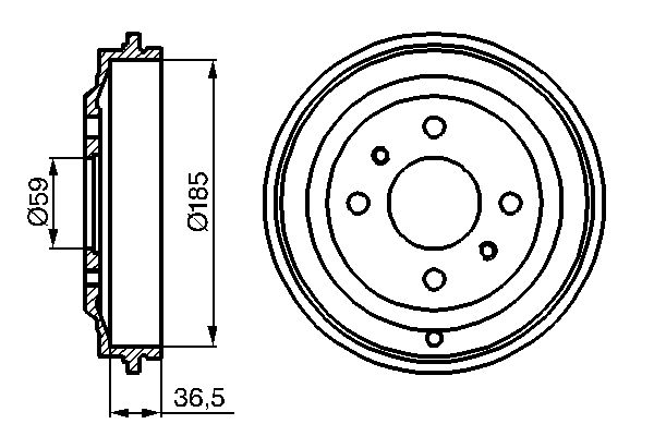 BOSCH Fékdob 0986477125_BOSCH