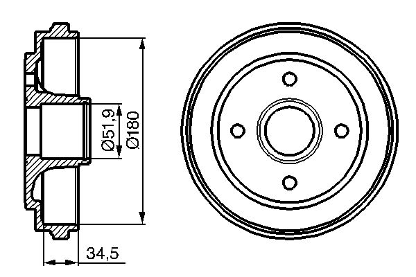 BOSCH Fékdob 0986477128_BOSCH