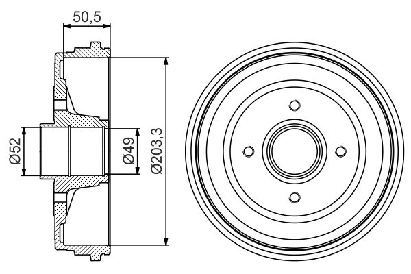 BOSCH Fékdob 0986477205_BOSCH