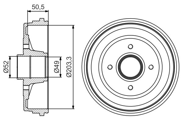 BOSCH Fékdob 0986477206_BOSCH