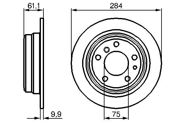 BOSCH Hátsó féktárcsa 0986478044_BOSCH