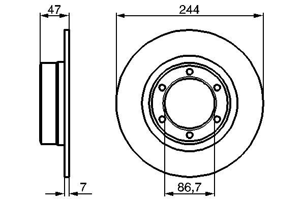 BOSCH Első féktárcsa 0986478050_BOSCH