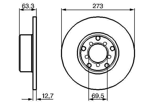 BOSCH Első féktárcsa 0986478055_BOSCH