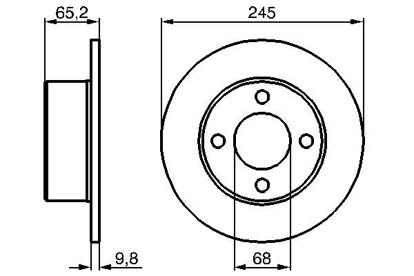 BOSCH Hátsó féktárcsa 0986478073_BOSCH