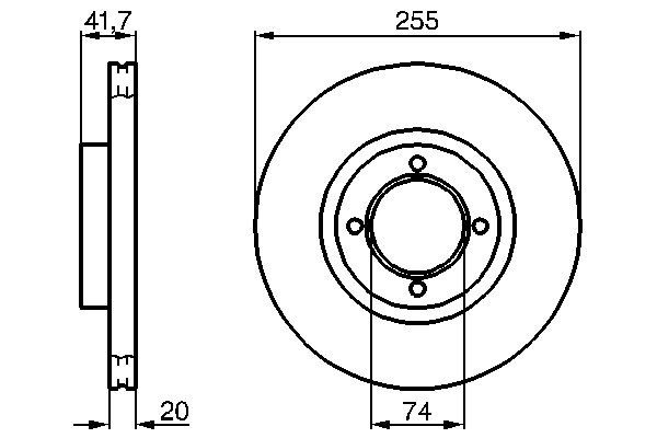 BOSCH Első féktárcsa 0986478106_BOSCH