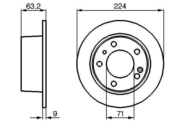 BOSCH Hátsó féktárcsa 0986478141_BOSCH