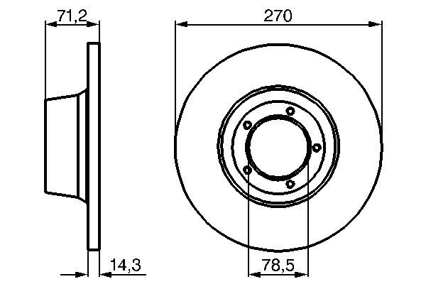 BOSCH Hátsó féktárcsa 0986478190_BOSCH