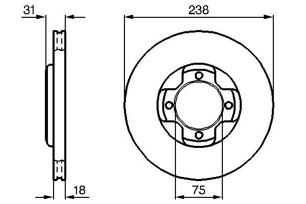 BOSCH Első féktárcsa 0986478249_BOSCH