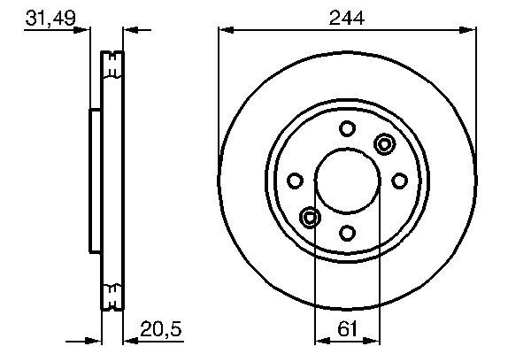 BOSCH Első féktárcsa 0986478278_BOSCH