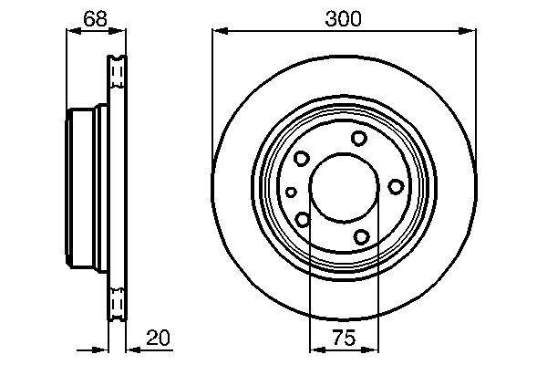 BOSCH Hátsó féktárcsa 0986478320_BOSCH