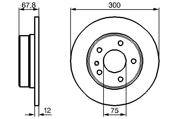 BOSCH Hátsó féktárcsa 0986478322_BOSCH