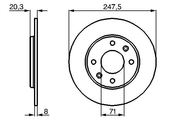 BOSCH Hátsó féktárcsa 0986478371_BOSCH