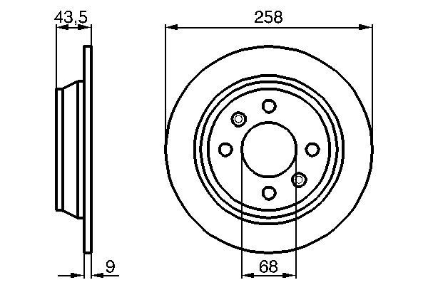 BOSCH Hátsó féktárcsa 0986478374_BOSCH