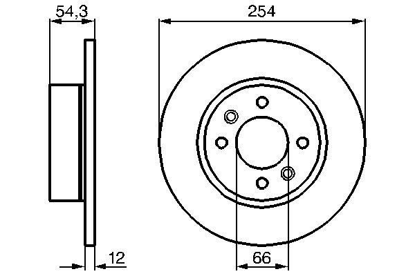 BOSCH Hátsó féktárcsa 0986478390_BOSCH