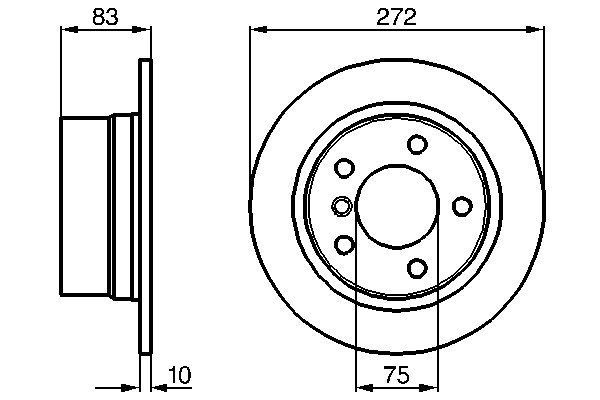 BOSCH Hátsó féktárcsa 0986478439_BOSCH