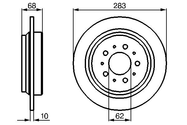 BOSCH Hátsó féktárcsa 0986478445_BOSCH