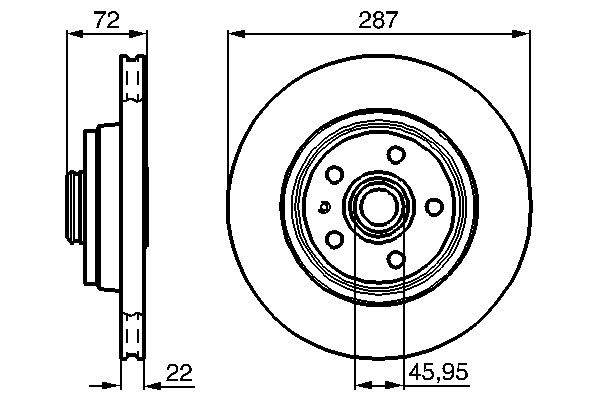 BOSCH Első féktárcsa 0986478509_BOSCH