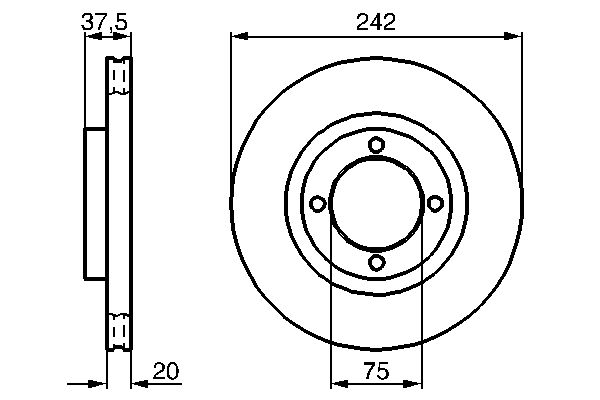 BOSCH Első féktárcsa 0986478524_BOSCH