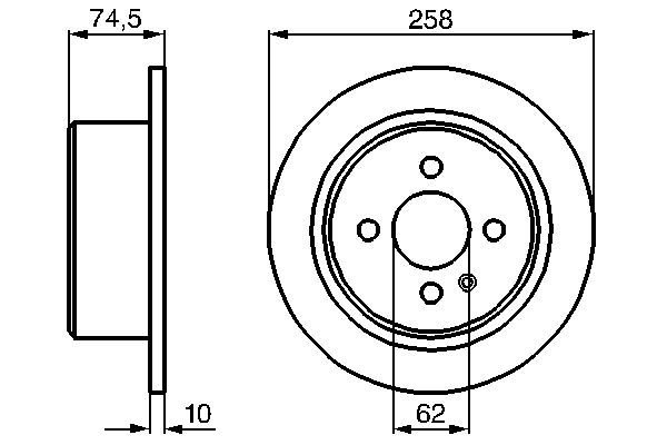 BOSCH Hátsó féktárcsa 0986478563_BOSCH