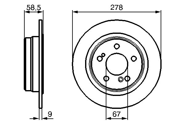 BOSCH Hátsó féktárcsa 0986478565_BOSCH